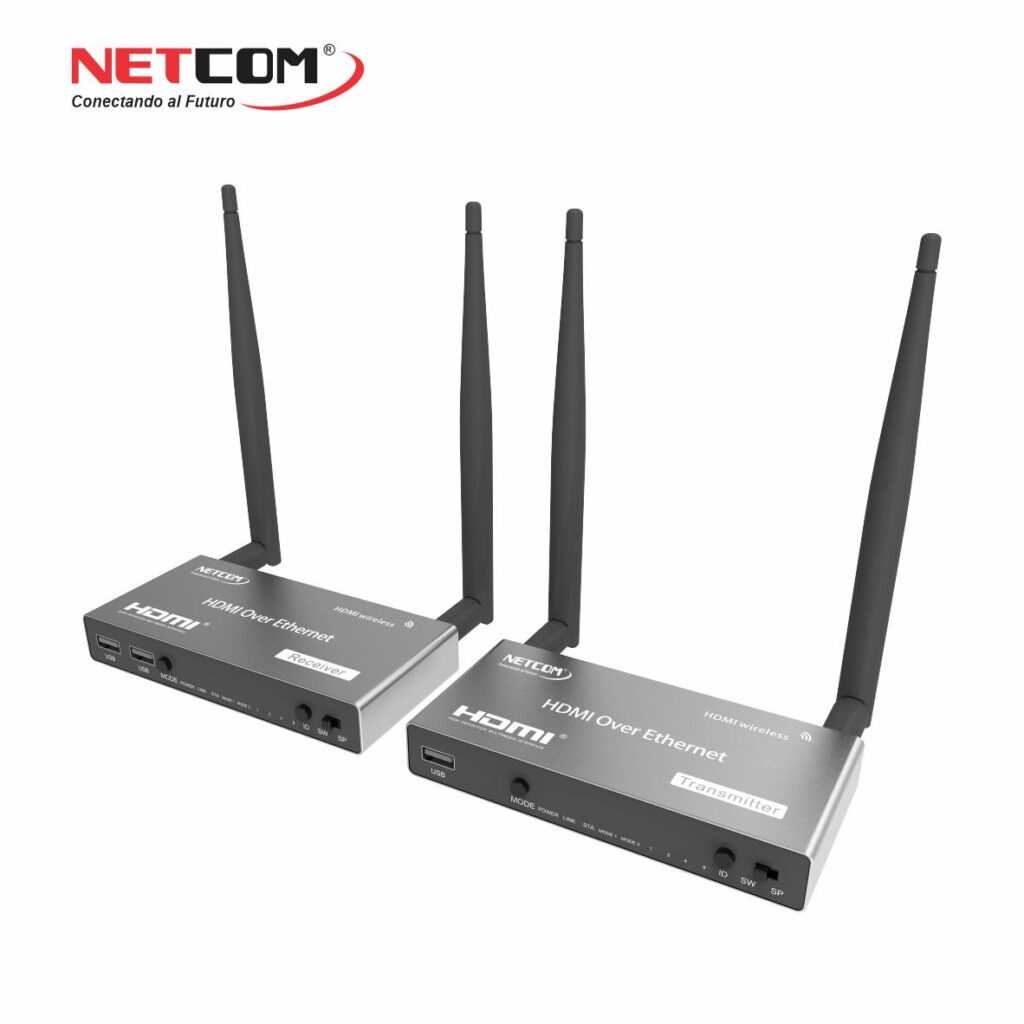 KIT EXTENDER KVM HDMI WIRELESS INALAMBRICO DE HASTA 200 METROS NETCOM ...