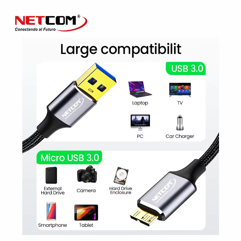 CABLE MICRO B A USB NETCOM-2